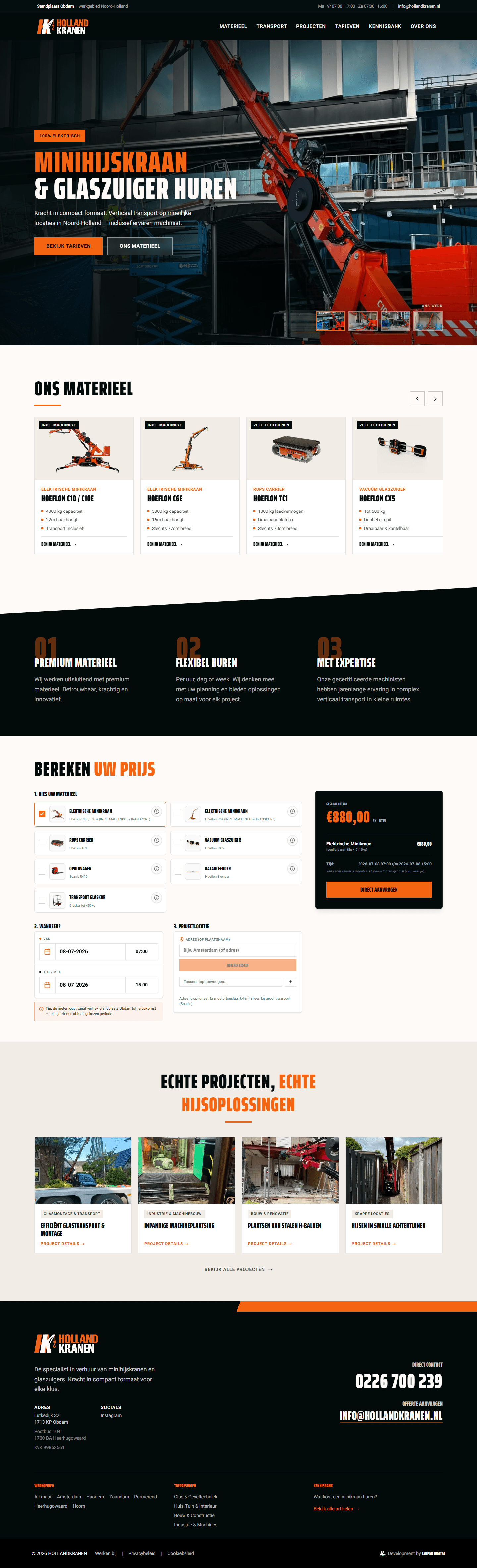 Holland Kranen Live Website Preview